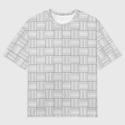 Футболка оверсайз мужская Геометрический узор из черных линий, цвет: 3D-принт