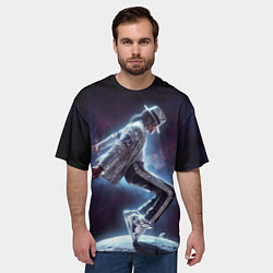 Футболка оверсайз мужская Michael Jackson on the moon, цвет: 3D-принт — фото 2
