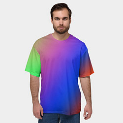 Футболка оверсайз мужская Градиент полосы, цвет: 3D-принт — фото 2