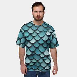 Футболка оверсайз мужская Чешуя, цвет: 3D-принт — фото 2