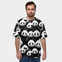 Футболка оверсайз мужская Панды паттерн, цвет: 3D-принт — фото 2