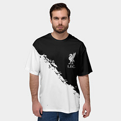 Футболка оверсайз мужская Liverpool fc белые краски, цвет: 3D-принт — фото 2