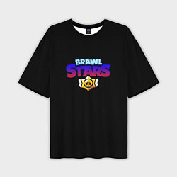 Футболка оверсайз мужская Brawl stars neon logo, цвет: 3D-принт