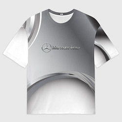 Футболка оверсайз мужская Mercedes benz grey, цвет: 3D-принт