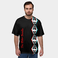 Футболка оверсайз мужская The Elder Scrolls glitch logo, цвет: 3D-принт — фото 2