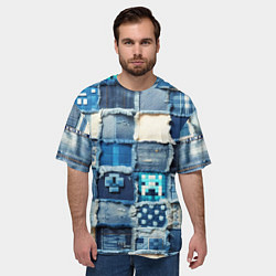 Футболка оверсайз мужская Пэчворк из Minecraft, цвет: 3D-принт — фото 2
