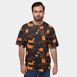 Футболка оверсайз мужская Рыжие котики, цвет: 3D-принт — фото 2