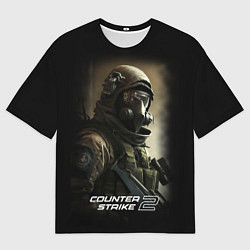 Мужская футболка оверсайз Counter strike 2 спецназ