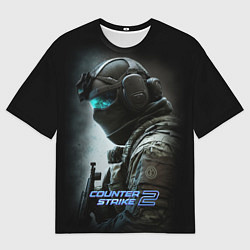 Мужская футболка оверсайз Counter strike 2 спецназ
