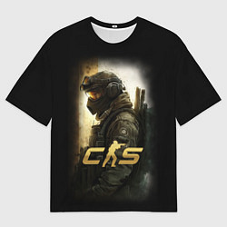 Мужская футболка оверсайз Counter strike спецназовец