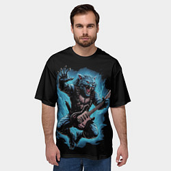 Футболка оверсайз мужская Оборотень гитарист, цвет: 3D-принт — фото 2