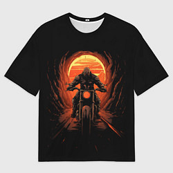 Футболка оверсайз мужская Байкер в маске, цвет: 3D-принт