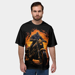 Футболка оверсайз мужская Призрачный гонщик байкер, цвет: 3D-принт — фото 2
