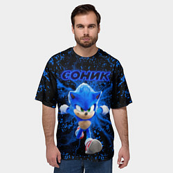 Футболка оверсайз мужская Sonic молнии, цвет: 3D-принт — фото 2