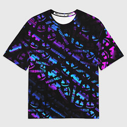 Мужская футболка оверсайз Marshmello neon club