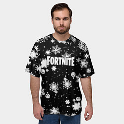 Футболка оверсайз мужская Fortnite winter snow, цвет: 3D-принт — фото 2