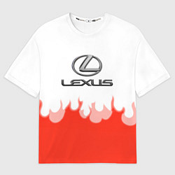 Футболка оверсайз мужская Lexus fire, цвет: 3D-принт