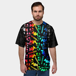 Футболка оверсайз мужская Marshmello neon color, цвет: 3D-принт — фото 2