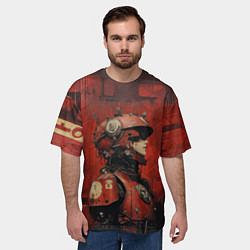 Футболка оверсайз мужская Футуристичная девушка-робот, цвет: 3D-принт — фото 2