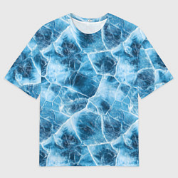 Футболка оверсайз мужская Текстура льда, цвет: 3D-принт