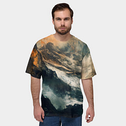 Футболка оверсайз мужская Иллюстрация хаоса в грубом стиле, цвет: 3D-принт — фото 2