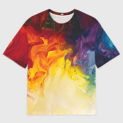 Футболка оверсайз мужская Подтеки масляных красок, цвет: 3D-принт