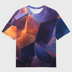 Футболка оверсайз мужская Искаженная геометрия с эффектом потертостей, цвет: 3D-принт