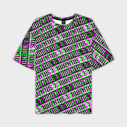 Футболка оверсайз мужская Juventus glitch pattern, цвет: 3D-принт