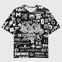 Футболка оверсайз мужская Киберсорт Россия герб, цвет: 3D-принт