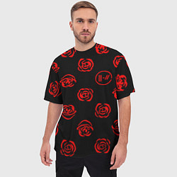 Футболка оверсайз мужская Twenty one pilots rose pattern, цвет: 3D-принт — фото 2