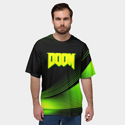 Футболка оверсайз мужская Doom абстракция кислотная, цвет: 3D-принт — фото 2