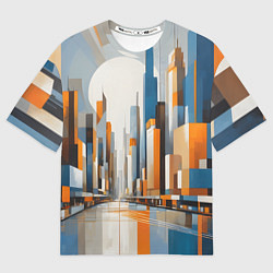 Футболка оверсайз мужская Архитектура город абстракция, цвет: 3D-принт