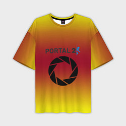 Футболка оверсайз мужская Portal 2 gradient, цвет: 3D-принт