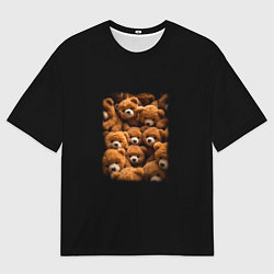 Футболка оверсайз мужская Куча меховых игрушечных медведей, цвет: 3D-принт