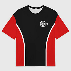 Футболка оверсайз мужская Черно-красный FIRM, цвет: 3D-принт