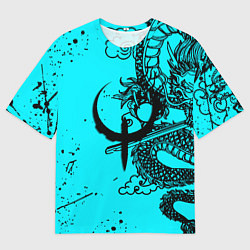 Футболка оверсайз мужская Quake текстура дракон, цвет: 3D-принт