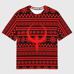 Футболка оверсайз мужская Quake winter pattern, цвет: 3D-принт
