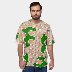 Футболка оверсайз мужская Я в порядке пластырь, цвет: 3D-принт — фото 2