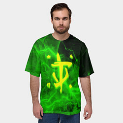 Футболка оверсайз мужская Doom storm green, цвет: 3D-принт — фото 2