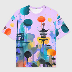 Футболка оверсайз мужская Фантазийный японский паттерн, цвет: 3D-принт