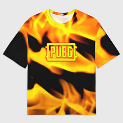 Футболка оверсайз мужская PUBG fire steel, цвет: 3D-принт