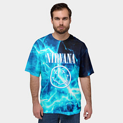 Футболка оверсайз мужская Nirvana electro, цвет: 3D-принт — фото 2