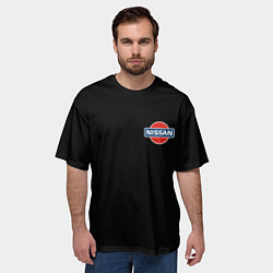 Футболка оверсайз мужская Nissan logo steel, цвет: 3D-принт — фото 2