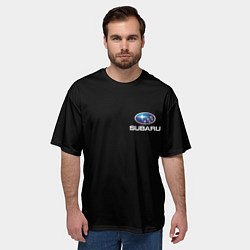 Футболка оверсайз мужская Subaru logo auto, цвет: 3D-принт — фото 2