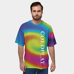 Футболка оверсайз мужская Coldplay moon music album, цвет: 3D-принт — фото 2