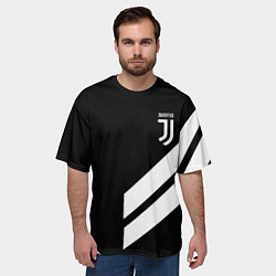 Футболка оверсайз мужская Juventus line white, цвет: 3D-принт — фото 2