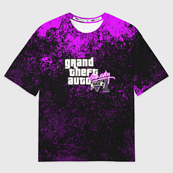 Футболка оверсайз мужская GTA 6 vice city брызги красок неон, цвет: 3D-принт