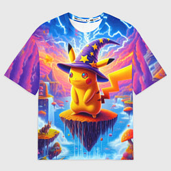 Футболка оверсайз мужская Pikachu in a stargazers hat, цвет: 3D-принт