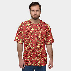 Футболка оверсайз мужская Индийский платок, цвет: 3D-принт — фото 2