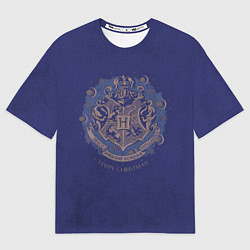 Футболка оверсайз мужская Happy Christmas - Hogwarts, цвет: 3D-принт